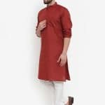 Men Solid Kurta (Maroon)