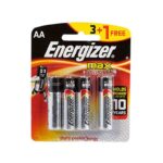 Energizer MAX AA Alkaline Batteries Pack of 3 + 1 Free 1.5V